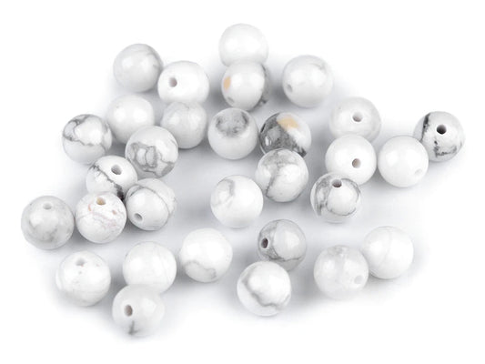 Howlīta minerālu / dārgakmeņu pērlītes| Ø6 mm| 10 gab.