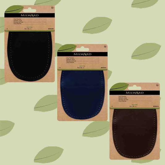 Ielāpi apģērbam mākslīgās ādas Milward 10x15cm - tumši brūni