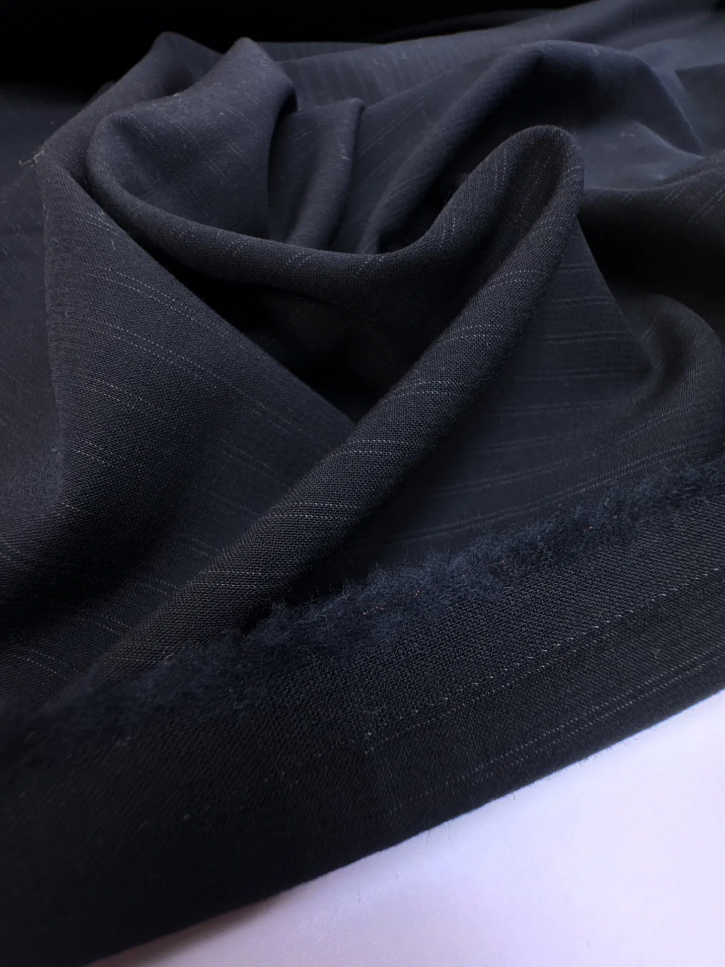 Itālijas vilnas audums | 100% vilna | 180 g/m² | 152 cm | Svītrains tumši zils