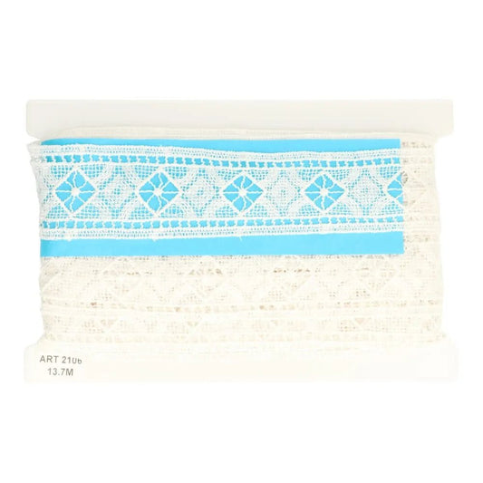 Izšūta mežģīne - 6 cm balta