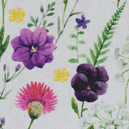 Attēls ar Kanvas audums - botāniskā simfonija 200 g/m² – pieejams Šarlotes audumi