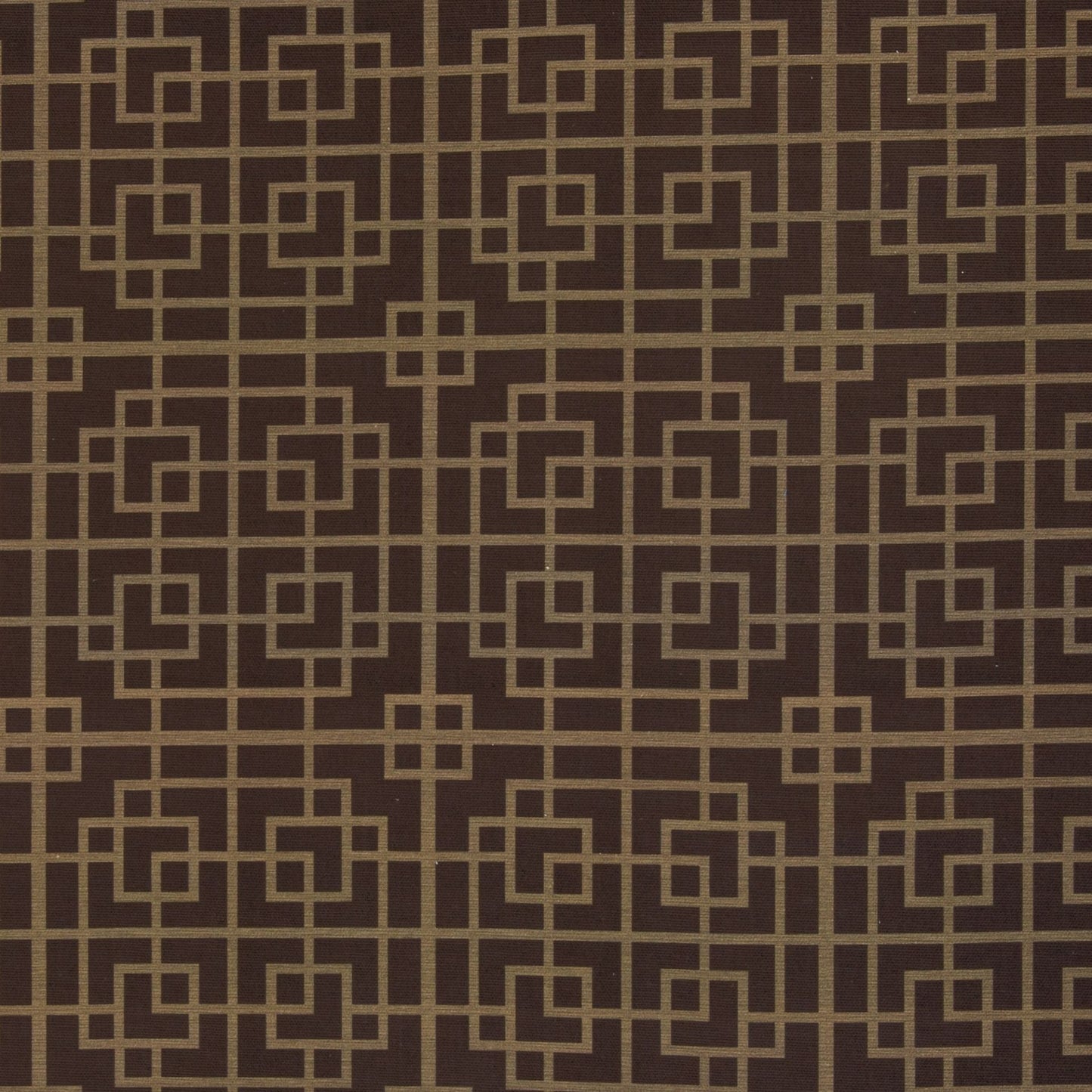 Kanvas audums - ģeometrisks raksts uz brūna fona 220 g/m²