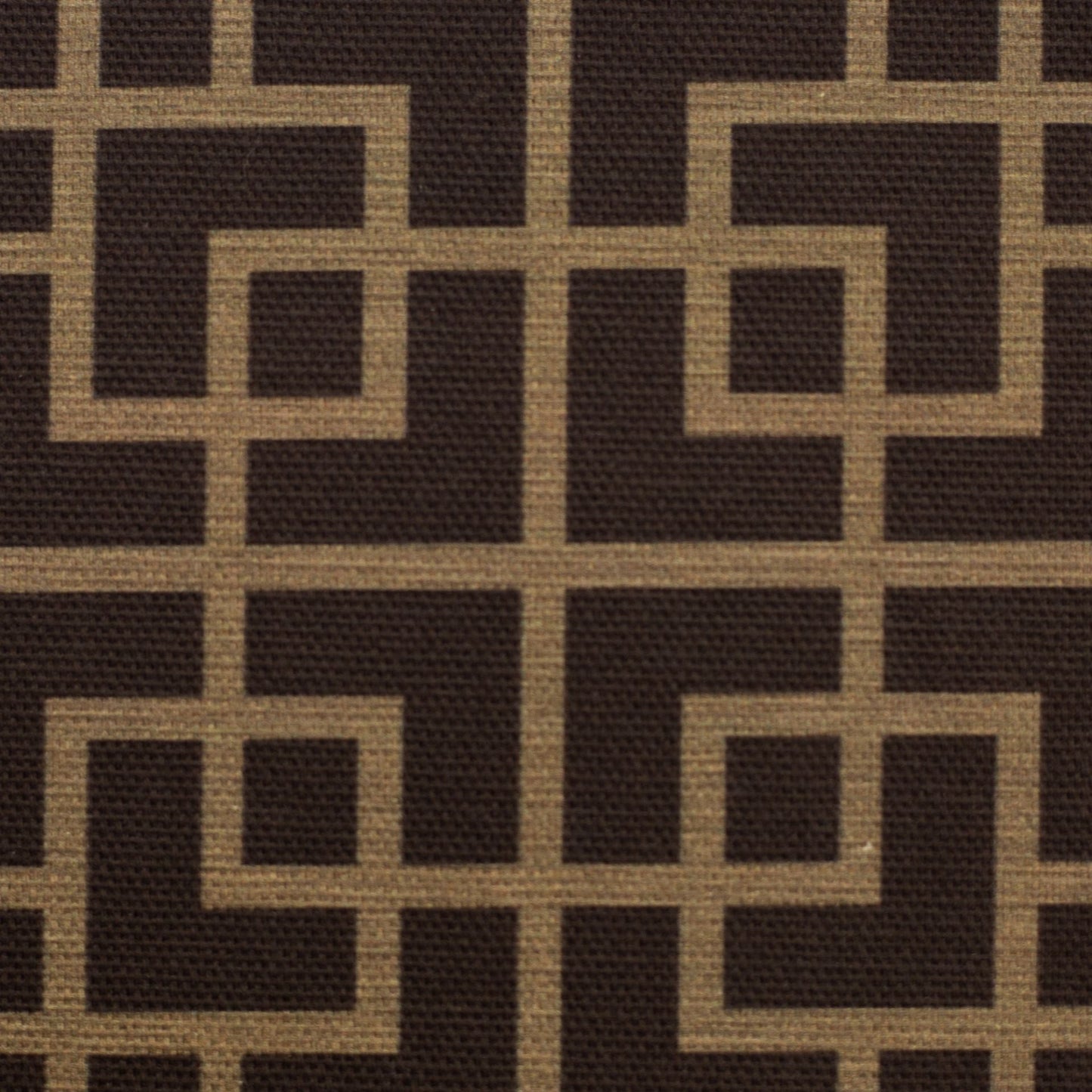 Kanvas audums - ģeometrisks raksts uz brūna fona 220 g/m²