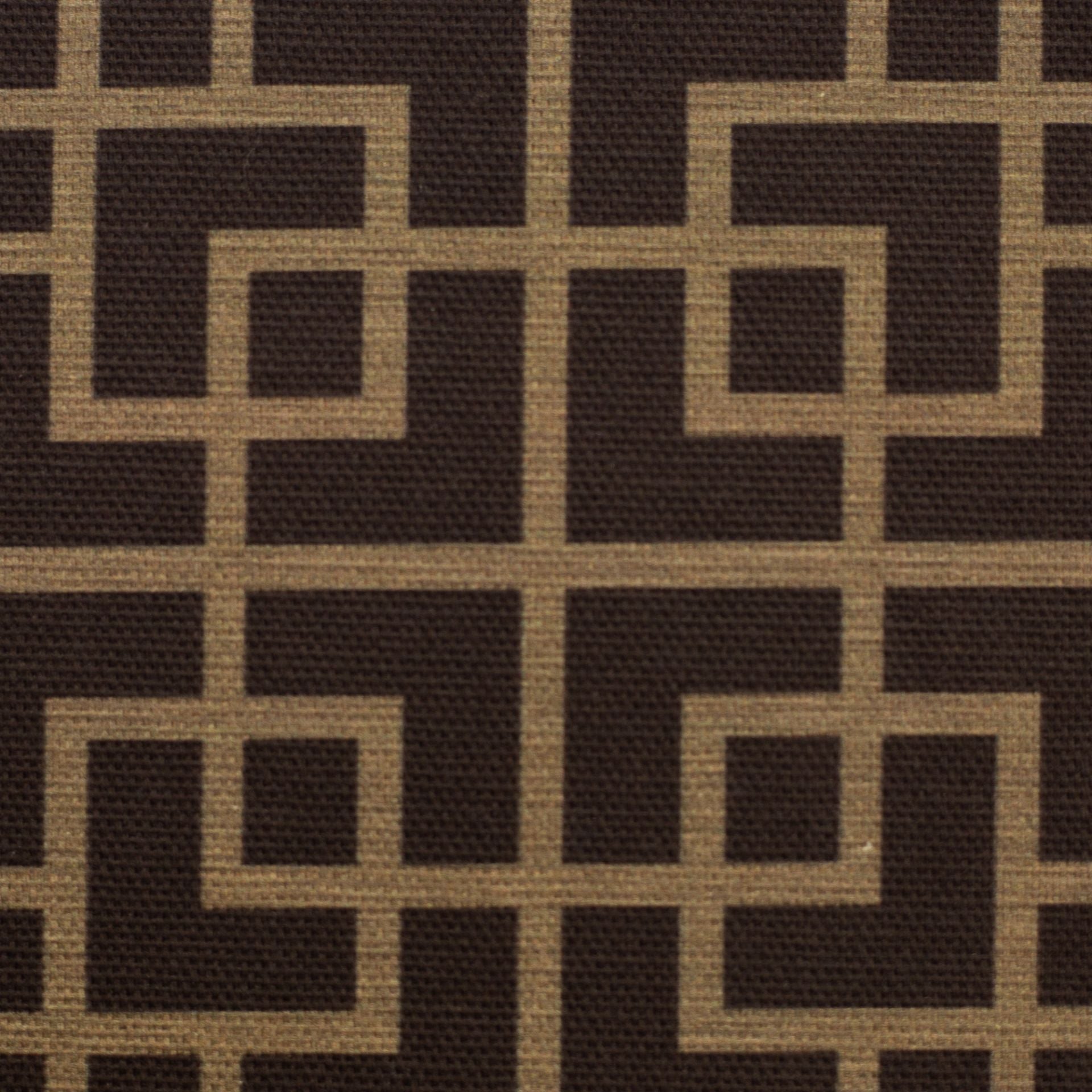 Kanvas audums - ģeometrisks raksts uz brūna fona 220 g/m²