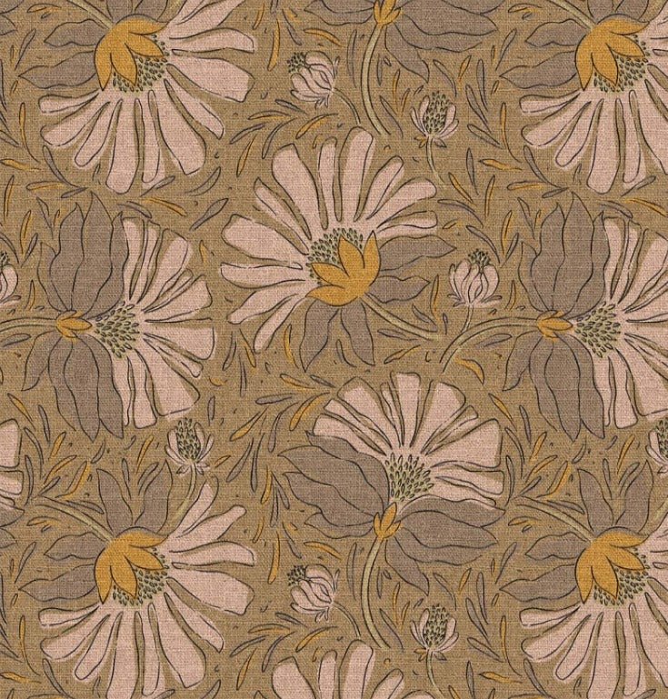 Attēls ar Kanvas audums - mierīgā ziedu pasaule 200 g/m² – pieejams Šarlotes audumi