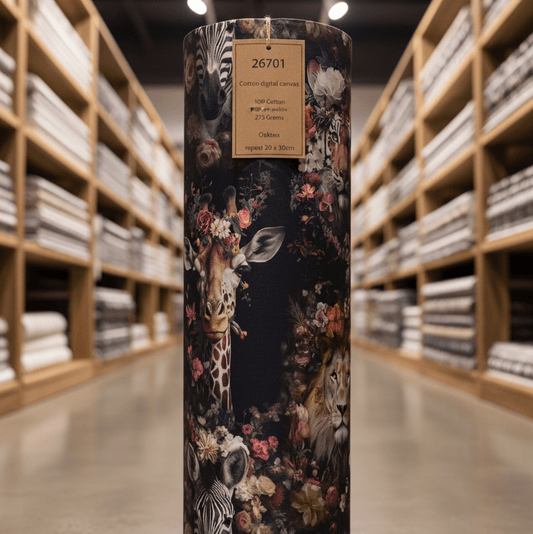 Attēls ar Kanvas audums - skaistie dzungļu zvēri 275 g/m² – pieejams Šarlotes audumi