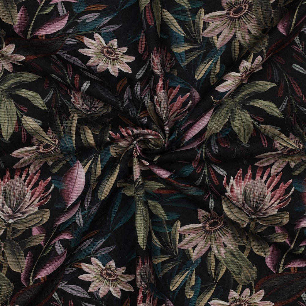 Attēls ar Kanvas audums - ziedi 225 g/m² – pieejams Šarlotes audumi