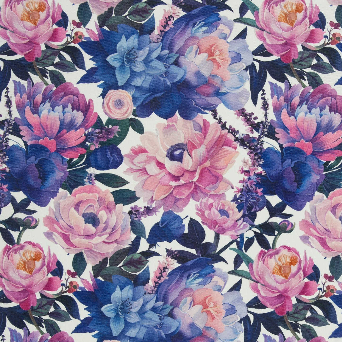 Kanvas audums - zilās peonijas 210 g/m²