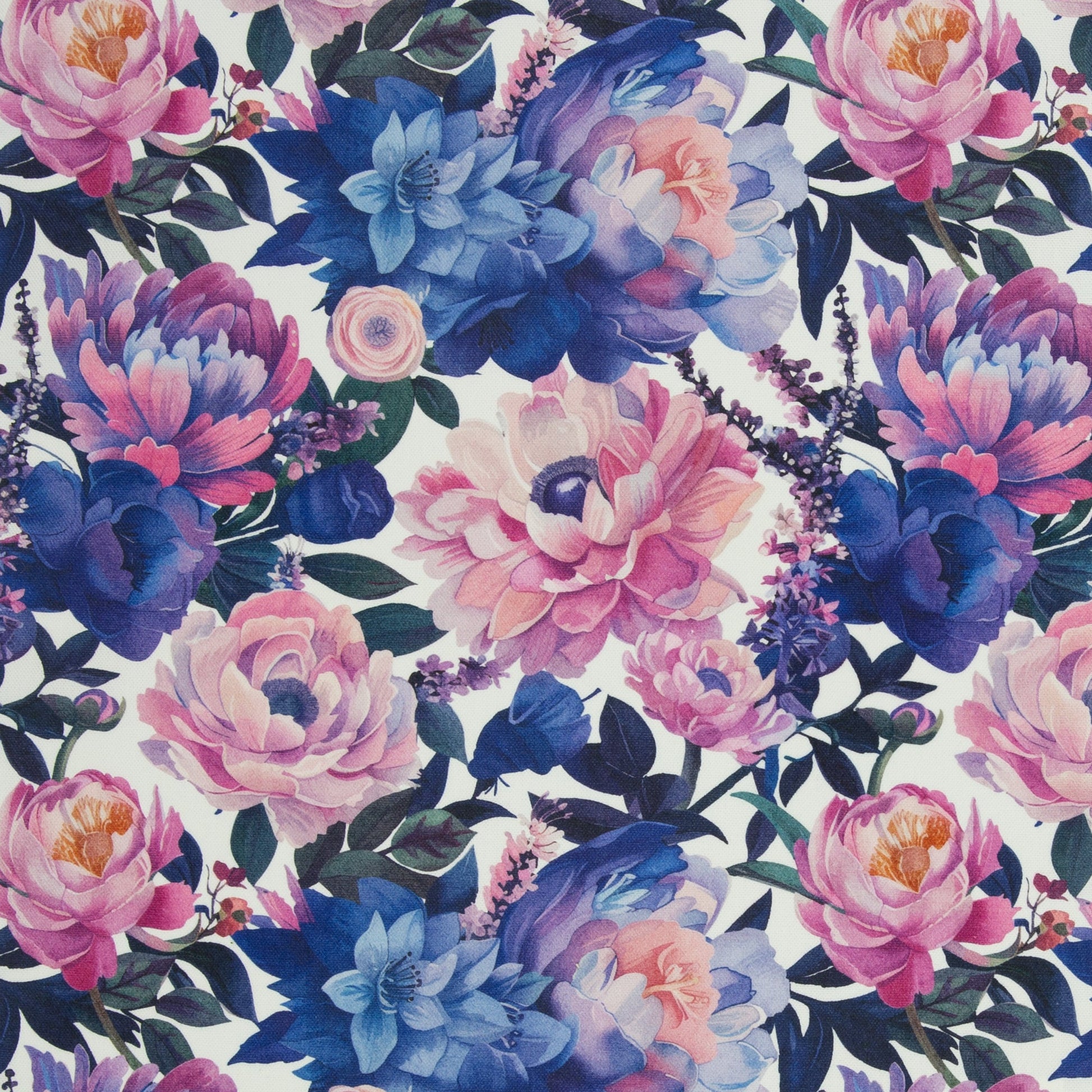 Kanvas audums - zilās peonijas 210 g/m²