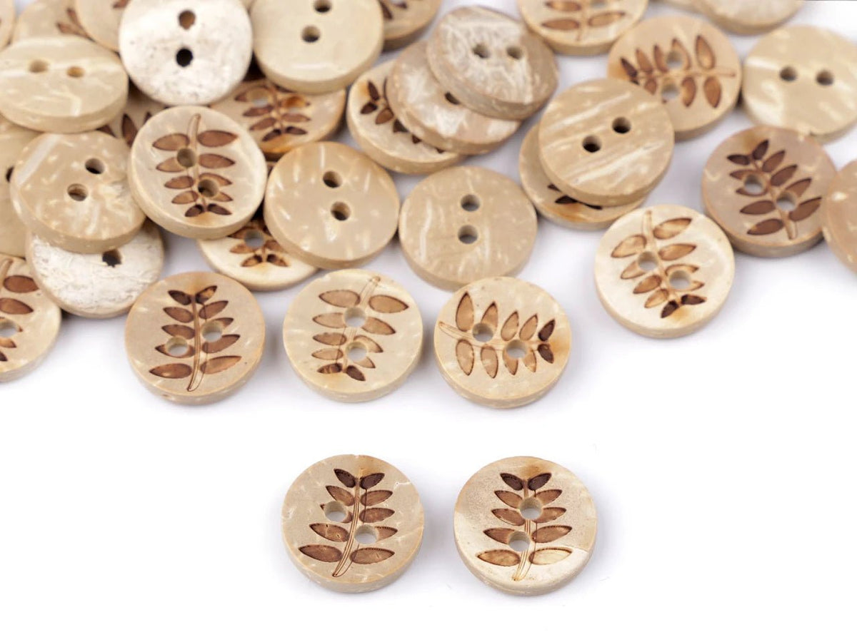 Image of Kokosa buttons, 12.5 mm – sheet, available online at Šarlotes audumi
