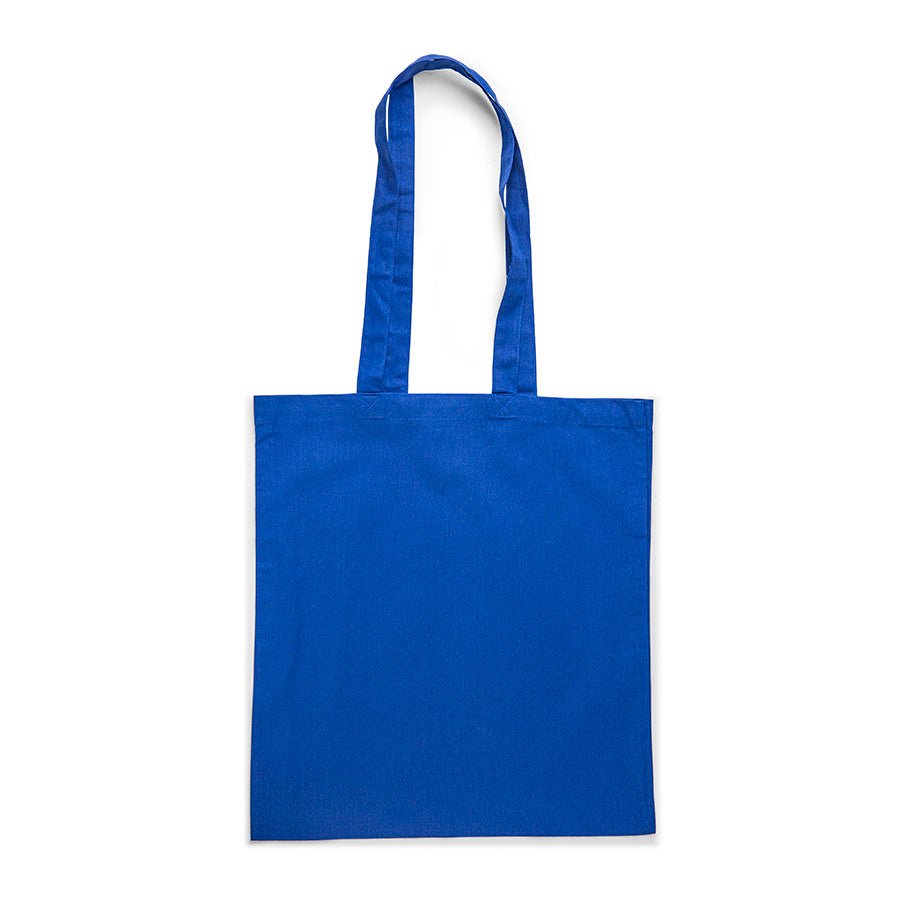 Attēls ar Kokvilnas auduma maisiņš ar garajiem rokturiem 38 x 42 cm 140 g/m² - rudzupuķu zils – pieejams Šarlotes audumi