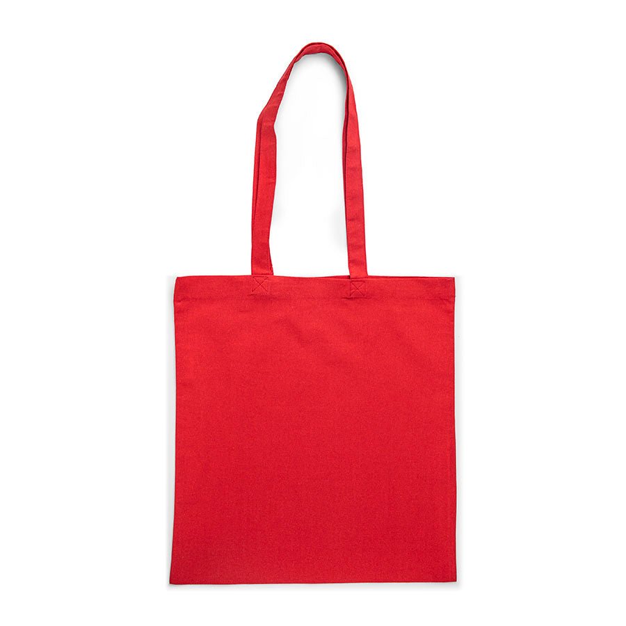 Attēls ar Kokvilnas auduma maisiņš ar garajiem rokturiem 38 x 42 cm 140 g/m² - sarkans – pieejams Šarlotes audumi