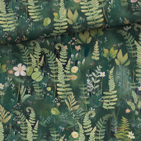 Kokvilnas cilpiņtrikotāža - mežs 250 g/m²