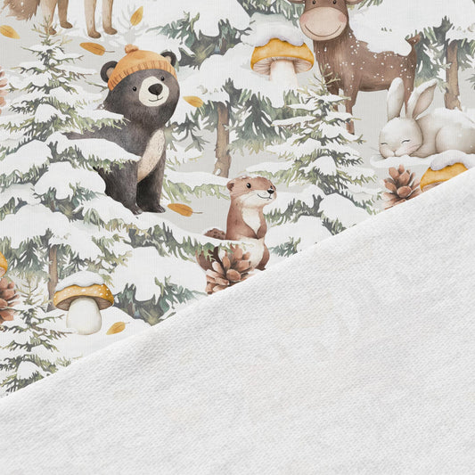 Attēls ar Kokvilnas cilpiņtrikotāža - mežs ziemā 250 g/m² – pieejams Šarlotes audumi