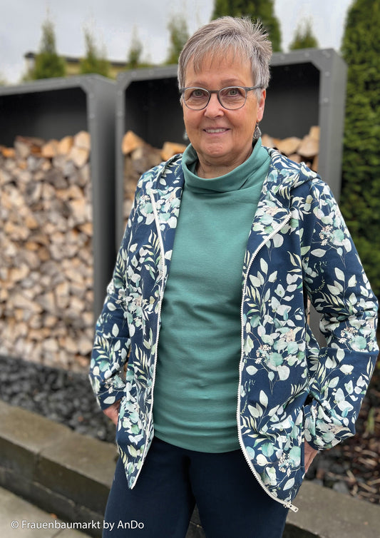 Kokvilnas cilpiņtrikotāža - tumšais mint 235 g/m² (GOTS sertif.)