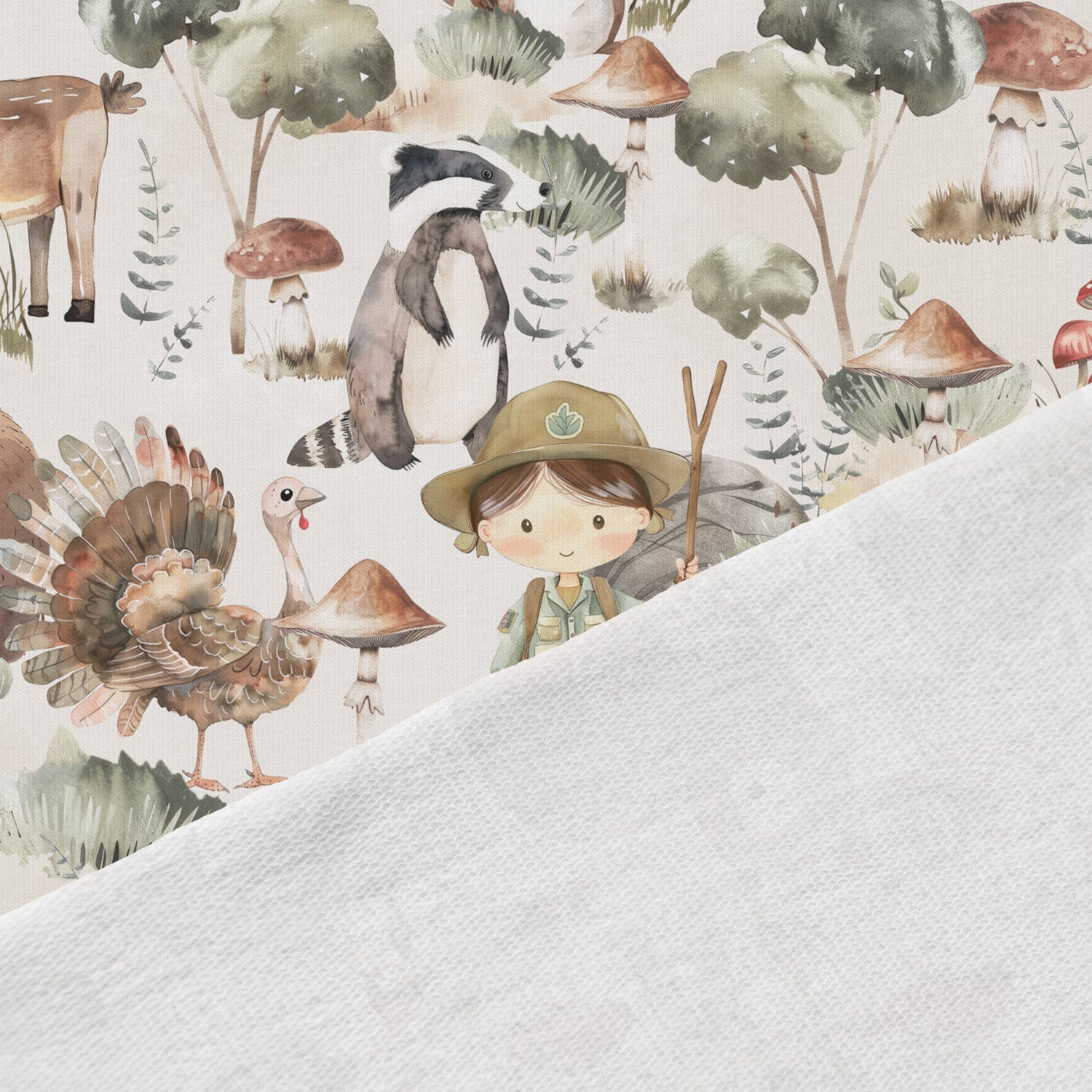 Kokvilnas cilpiņtrikotāža - zvēri 250 g/m²