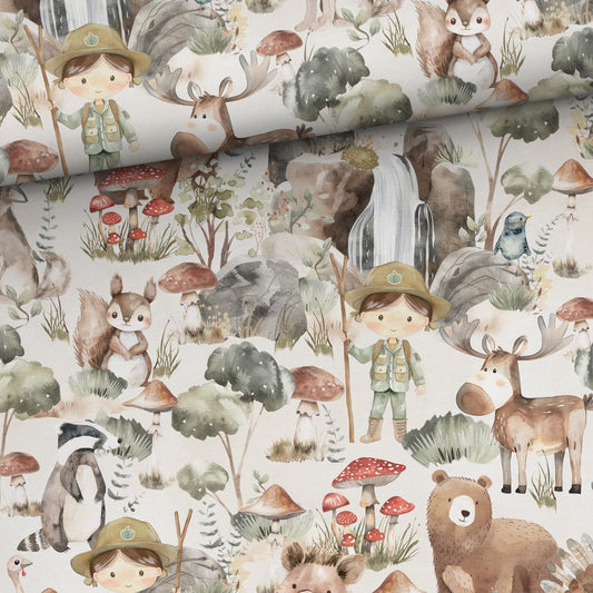 Kokvilnas cilpiņtrikotāža - zvēri 250 g/m²