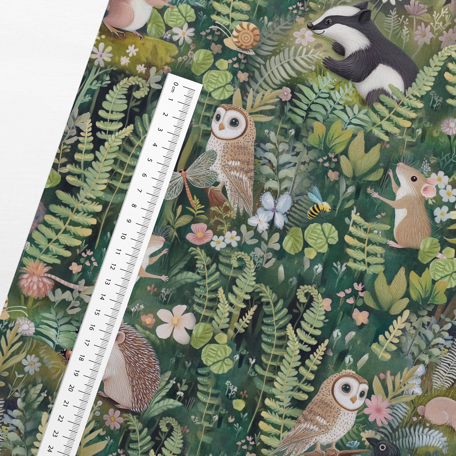 Kokvilnas cilpiņtrikotāža - zvēri mežā 250 g/m²