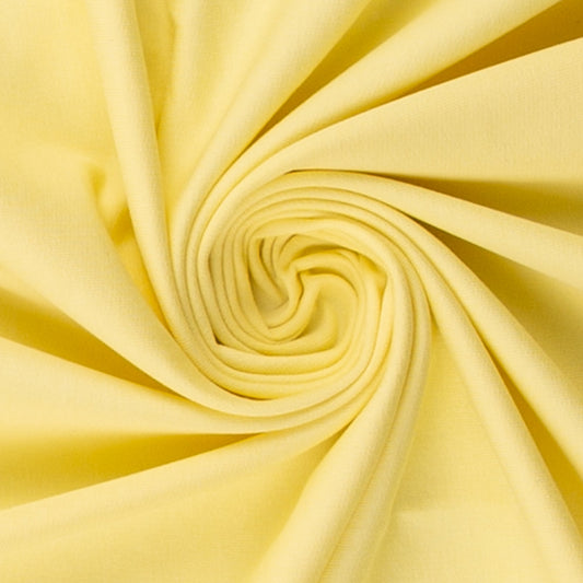 Kokvilnas trikotāža - gaiši dzeltena 220 g/m²