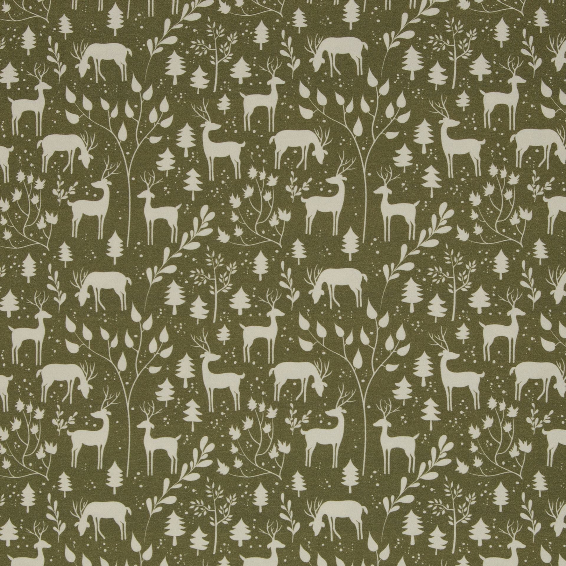 Kokvilnas trikotāža - meža motīvs 230 g/m²