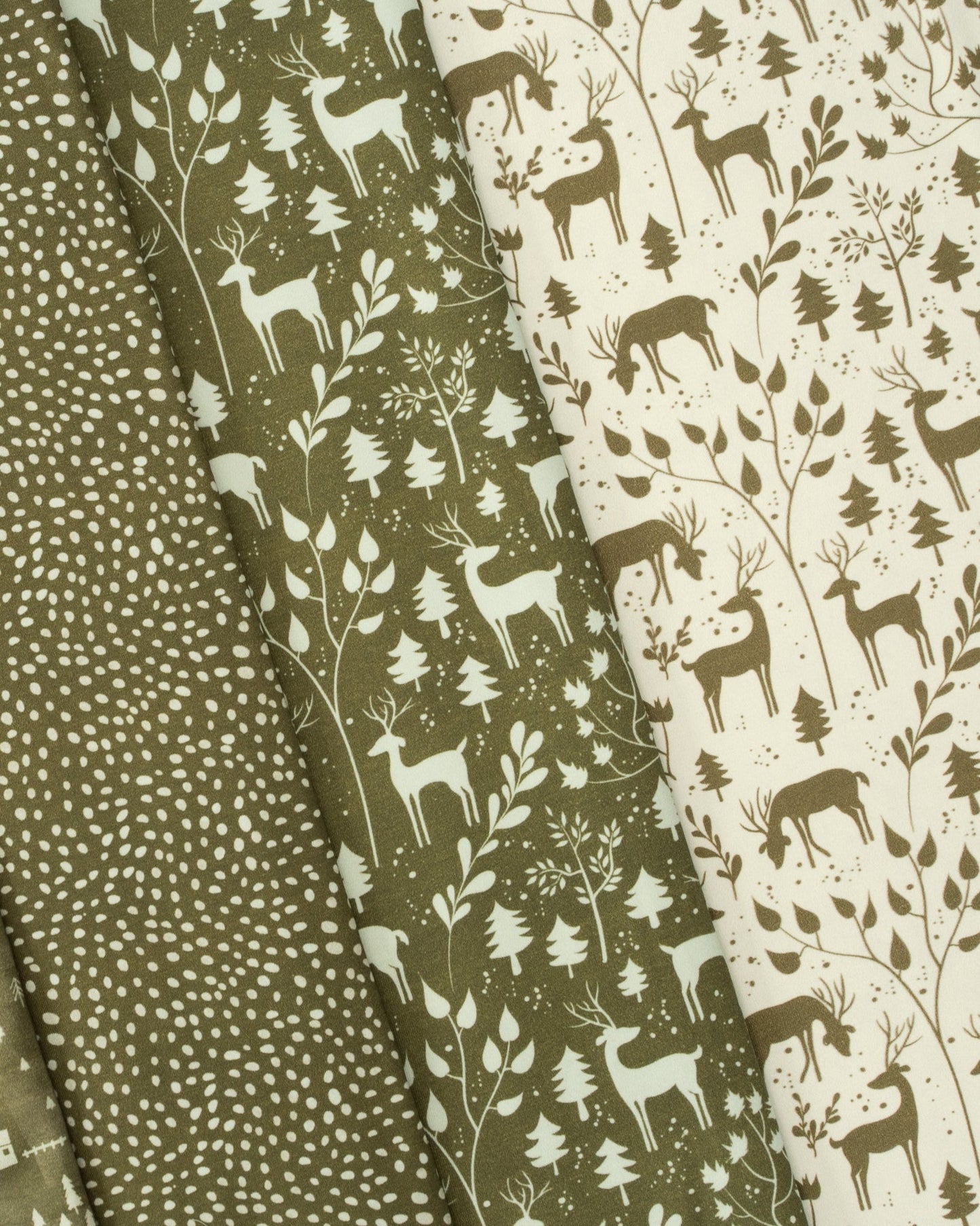 Kokvilnas trikotāža - meža motīvs 230 g/m²