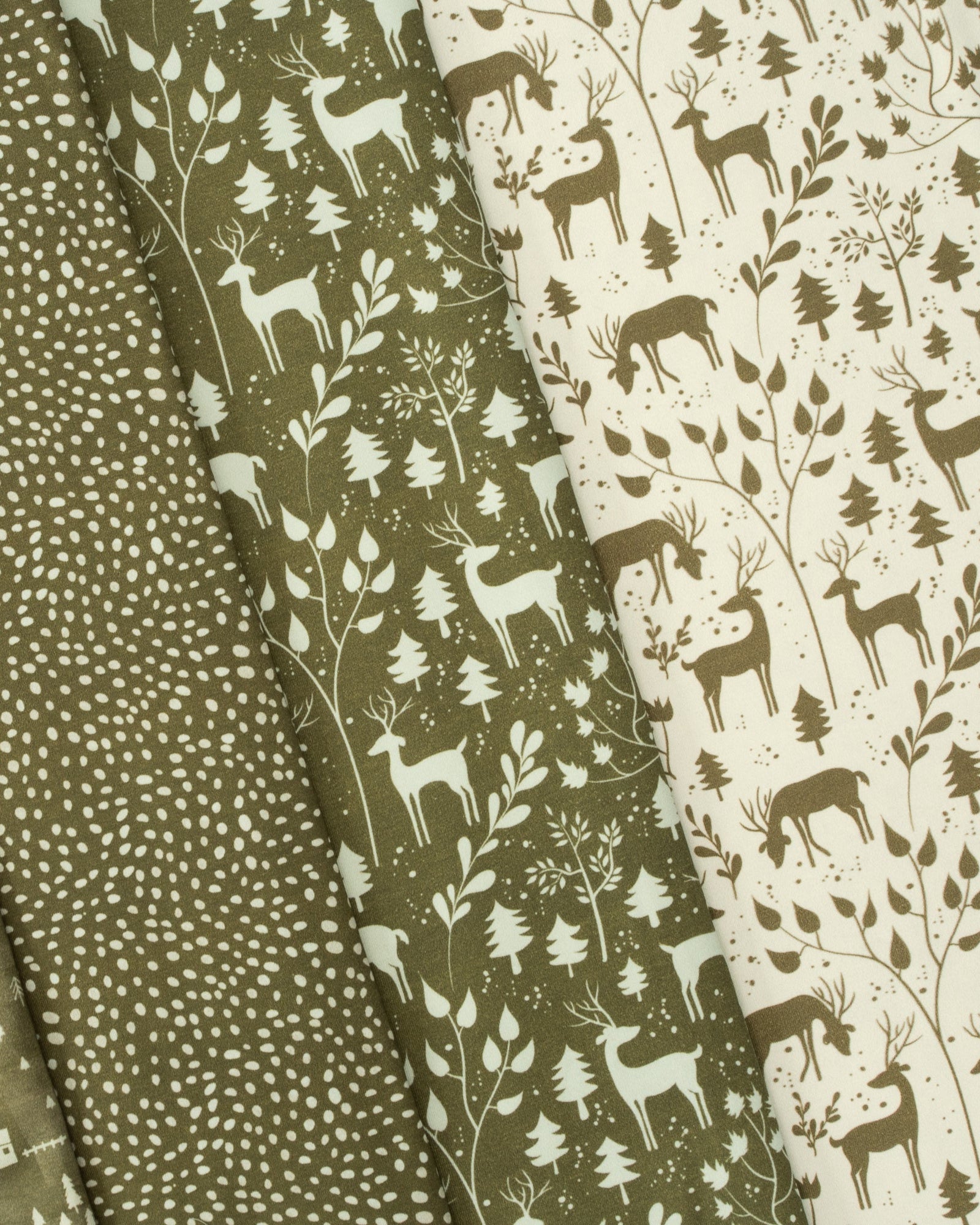 Kokvilnas trikotāža - meža motīvs 230 g/m²