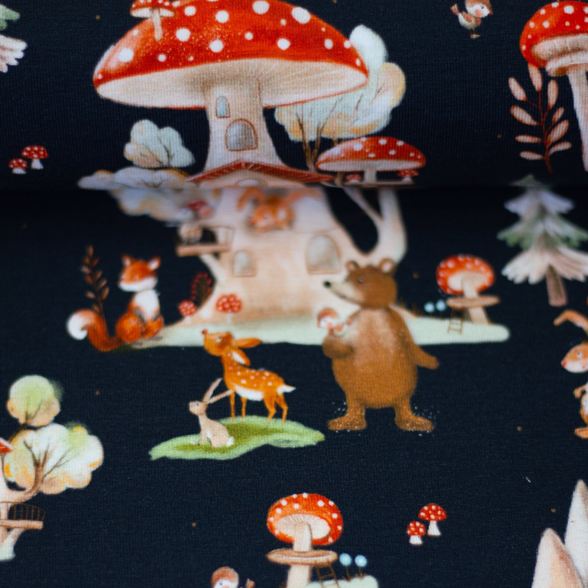 Kokvilnas trikotāža - sēnes 200 g/m²