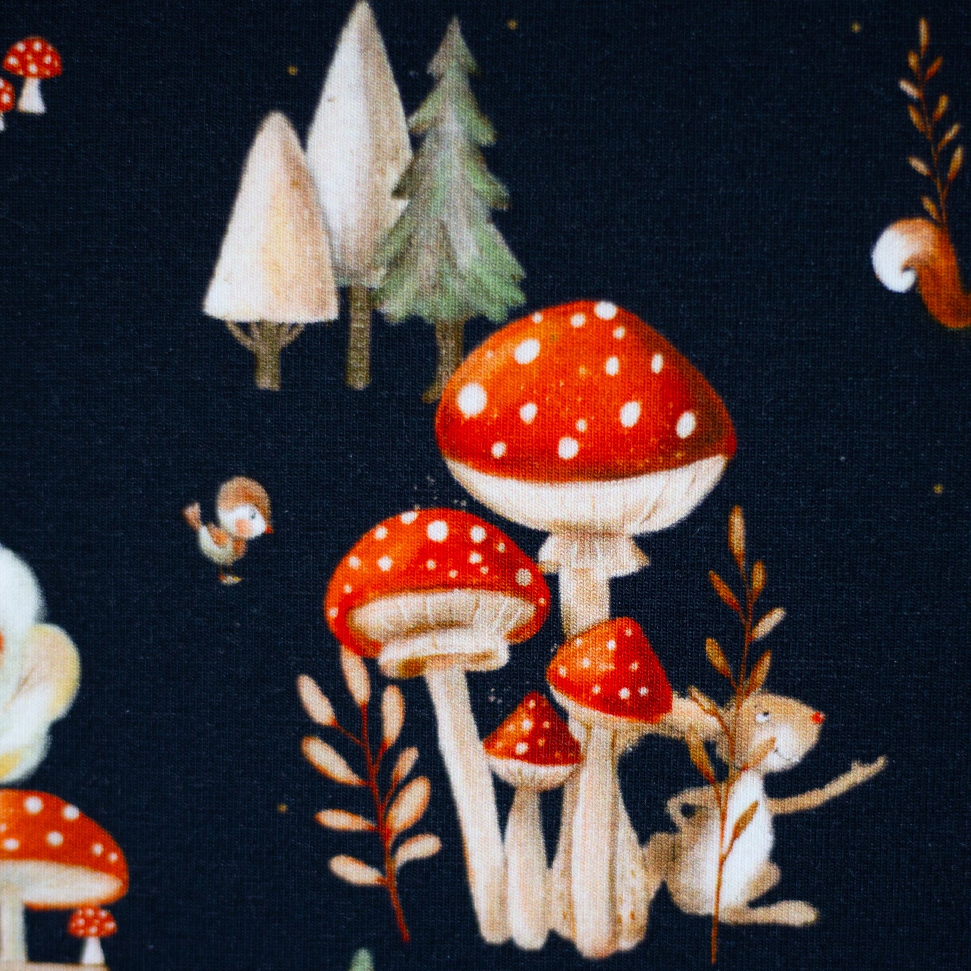 Kokvilnas trikotāža - sēnes 200 g/m²