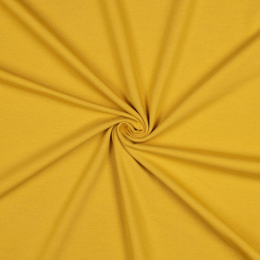 Kokvilnas trikotāža - sinepju 215 g/m²