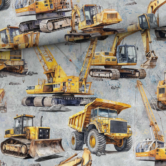 Kokvilnas trikotāža - traktori 200 g/m²