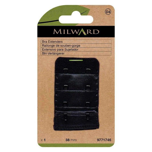 Krūštura apkārtmēra pagarinātājs Milward 38 mm,2 āķi - melns