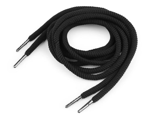 Kurpju šņores| džemperu auklas, garums 130 cm - melnas