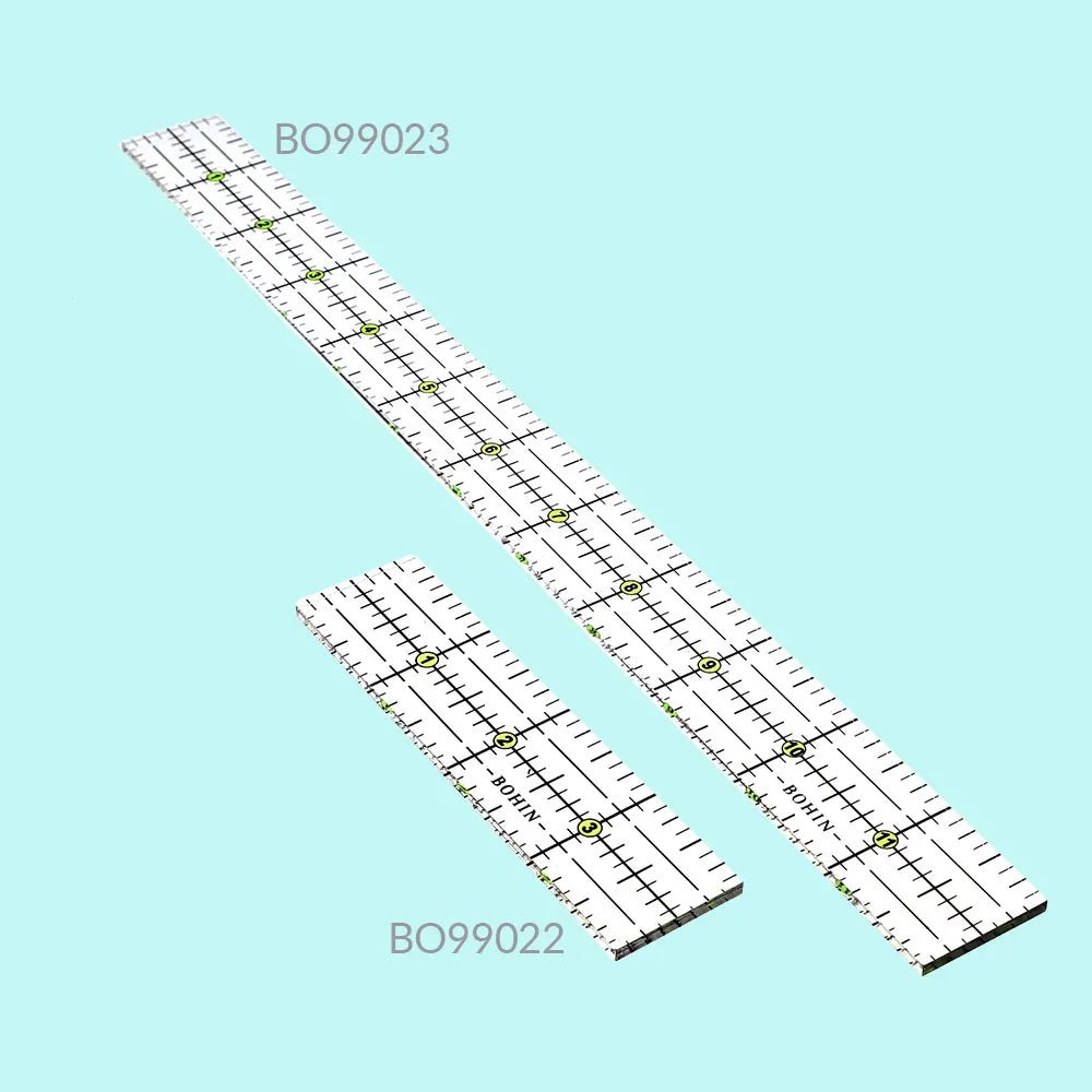 Lineāls ar atzīmēm Bohin Patchwork lineāls 4" × 1" (collas)