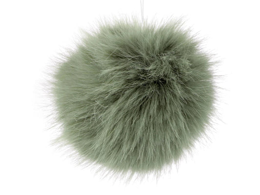 Mākslīgās kažokādas bumbulis ar cilpu Ø11 cm - zaļš