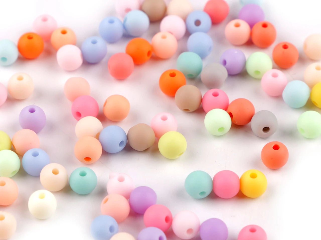 Matētas plastmasas pērlītes Ø6 mm|20g