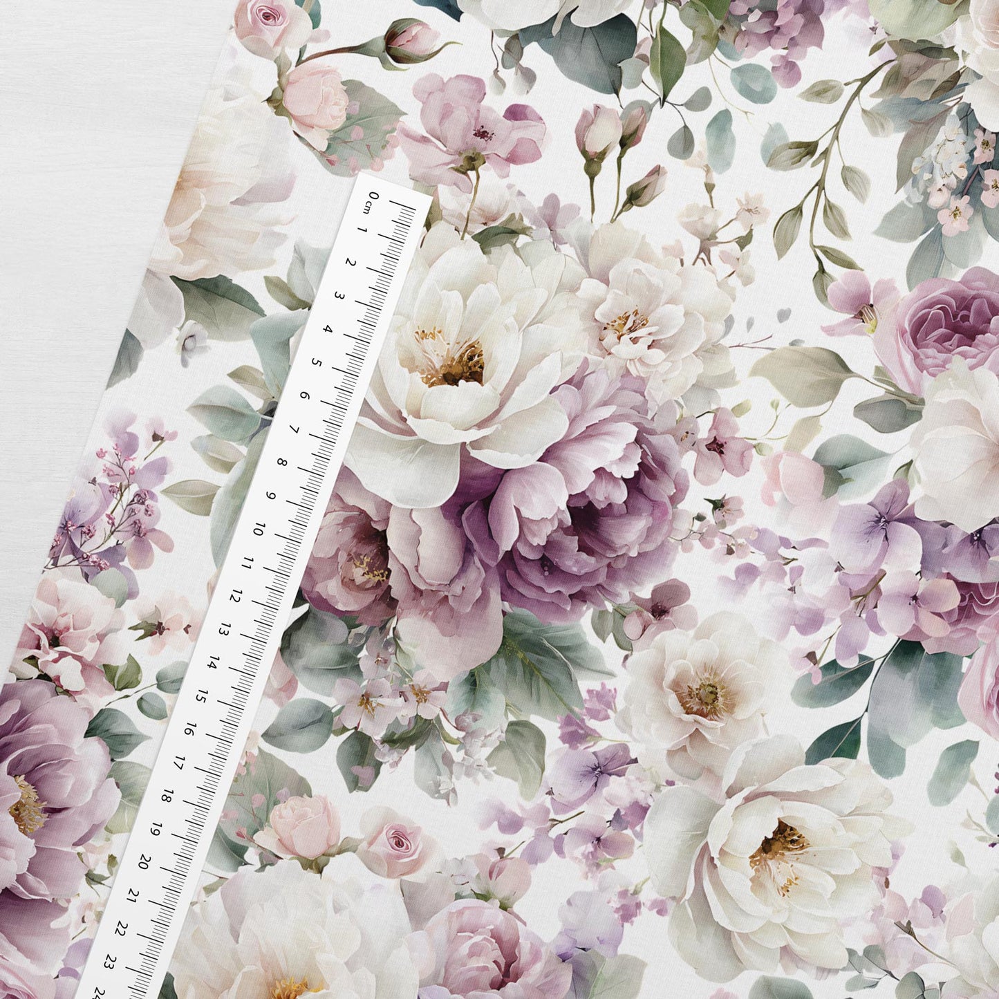 Kokvilnas cilpiņtrikotāža-akvareļu peoniju dārzs 250 g/m²