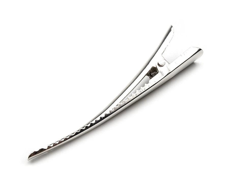 Metāla krokodīlveida matu sprādzes ar zobiņiem| 75 mm x 10 mm| 4 gb.