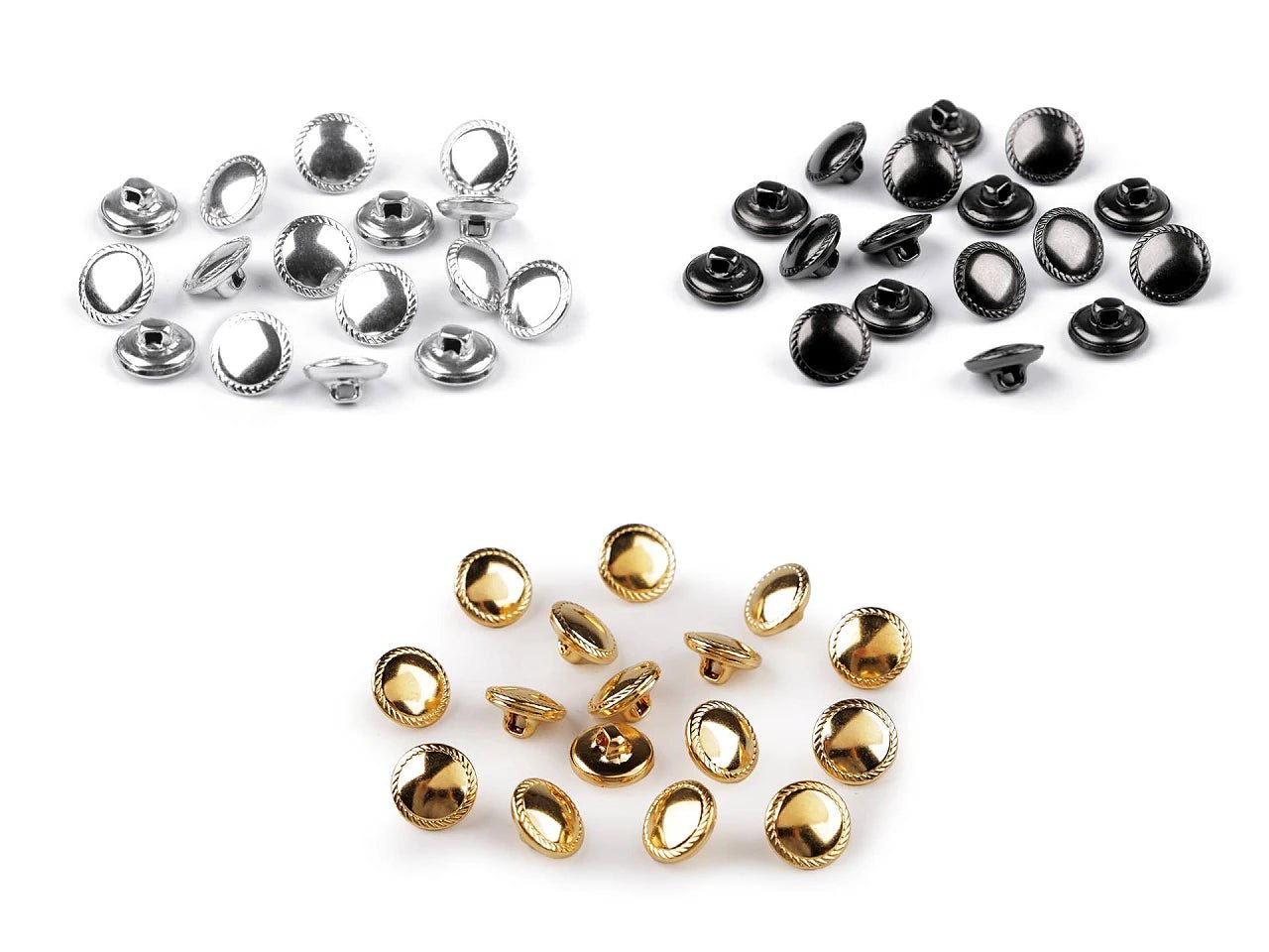 Metāla pogas uz kājiņas 12.7 mm |dažādu toņu