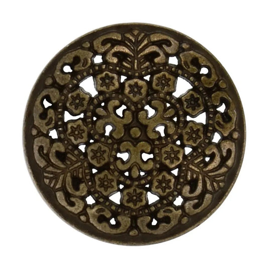 Metāla pogas uz kājiņas 17.4 mm - antīkas