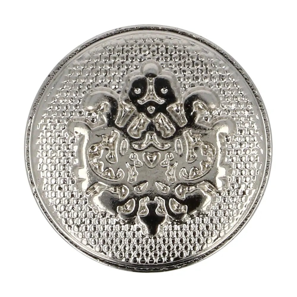 Metāla pogas uz kājiņas 25 mm - sudraba ģērbonis