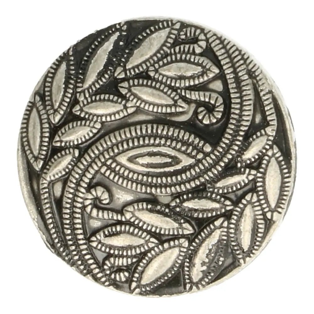 Metāla pogas uz kājiņas 36 mm - melni sudrabotas