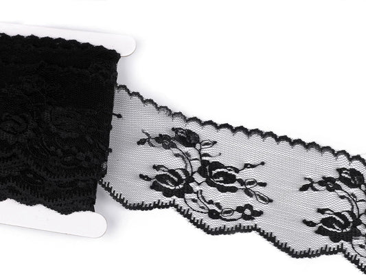 Mežģīne - 6,5 cm melna