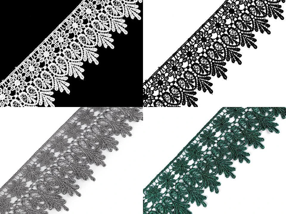 Attēls ar Mežģīne 7 cm - krēmkrāsas – pieejams Šarlotes audumi