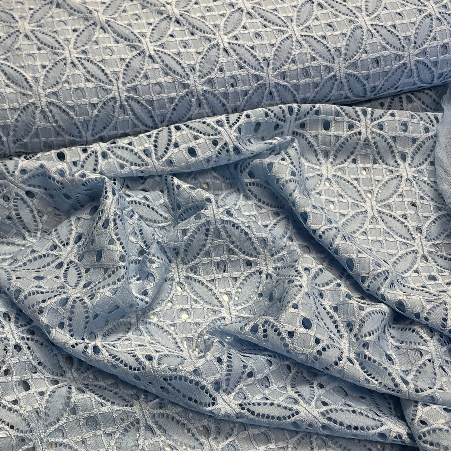 Mežģīņu audums - gaiši zils 180 g/m²