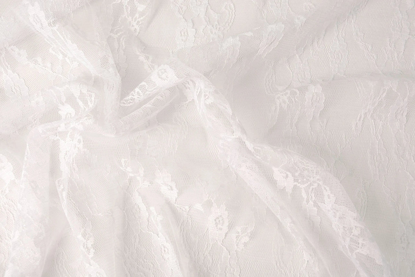 Mežģīņu audums smalks - balts 50 g/m²