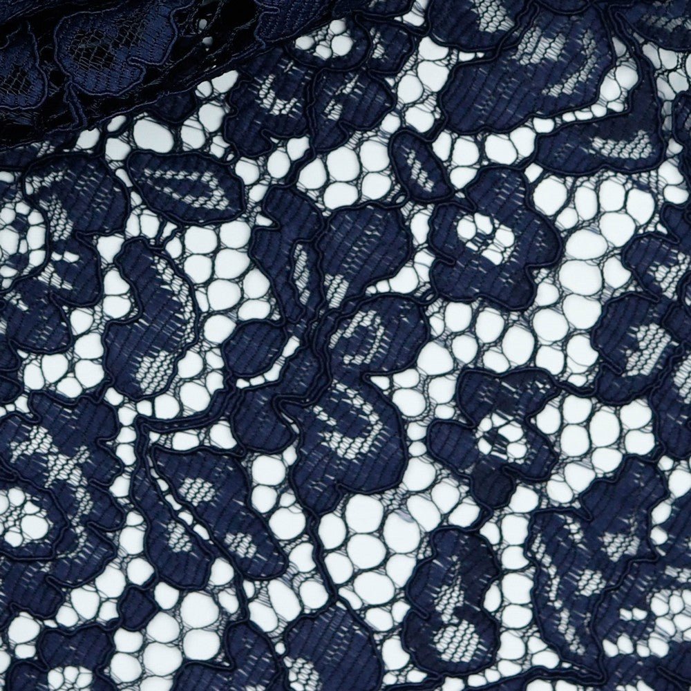 Mežģīņu audums - tumši zils 130 g/m²