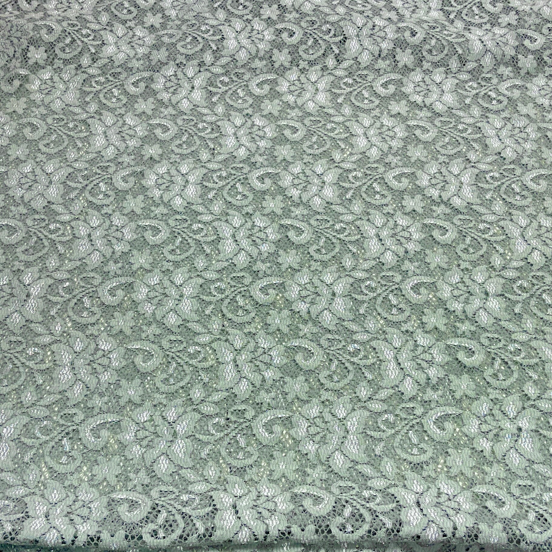 Mežģīņu audums - zaļpelēks 200 g/m²