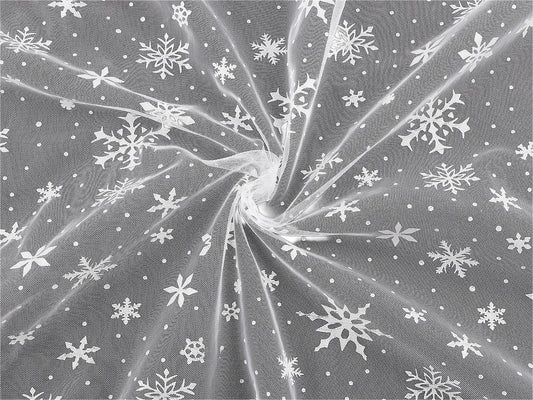 Mīksts tills ar sniegpārsliņām un pumpiņām 23 g/m²