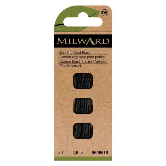 Milward elastīga pērlīšu aukla 1.3 mm 3.6m - melna