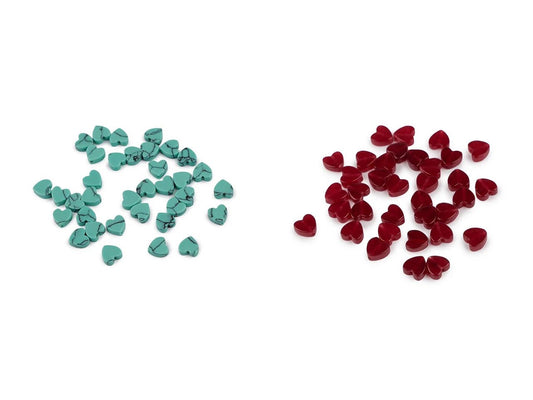 Attēls ar Minerāla un stikla sirds formas pērlītes Ø6 mm 35 gab.|dažādu toņu – pieejams Šarlotes audumi